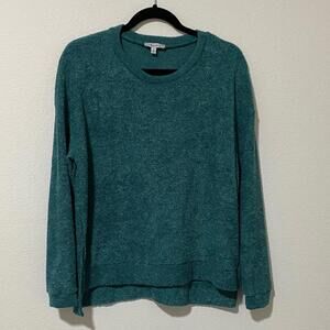 Pull Over Crew Neck Teal Long Sleeve Sweater Sweatshirt Small